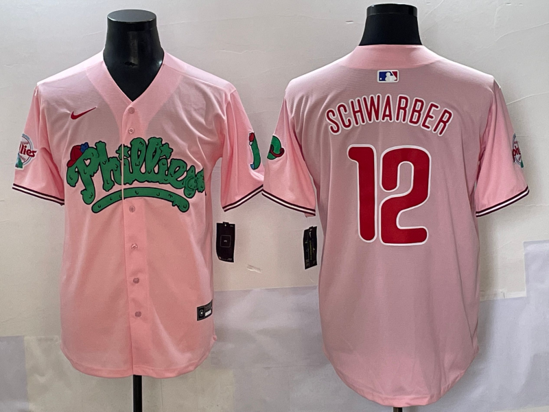Men's Philadelphia Phillies Kyle Schwarber #12 Pink Jersey
